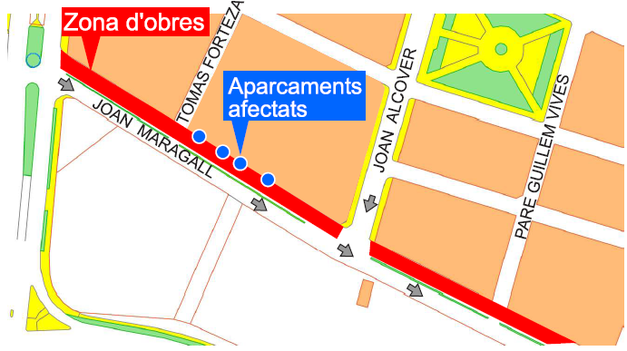 Restriccions de trànsit a Joan Maragall amb motiu de les obres de reurbanització d'aquesta zona