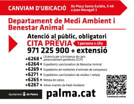 Cita prèvia àrea Medi Ambient i Benestar Animal