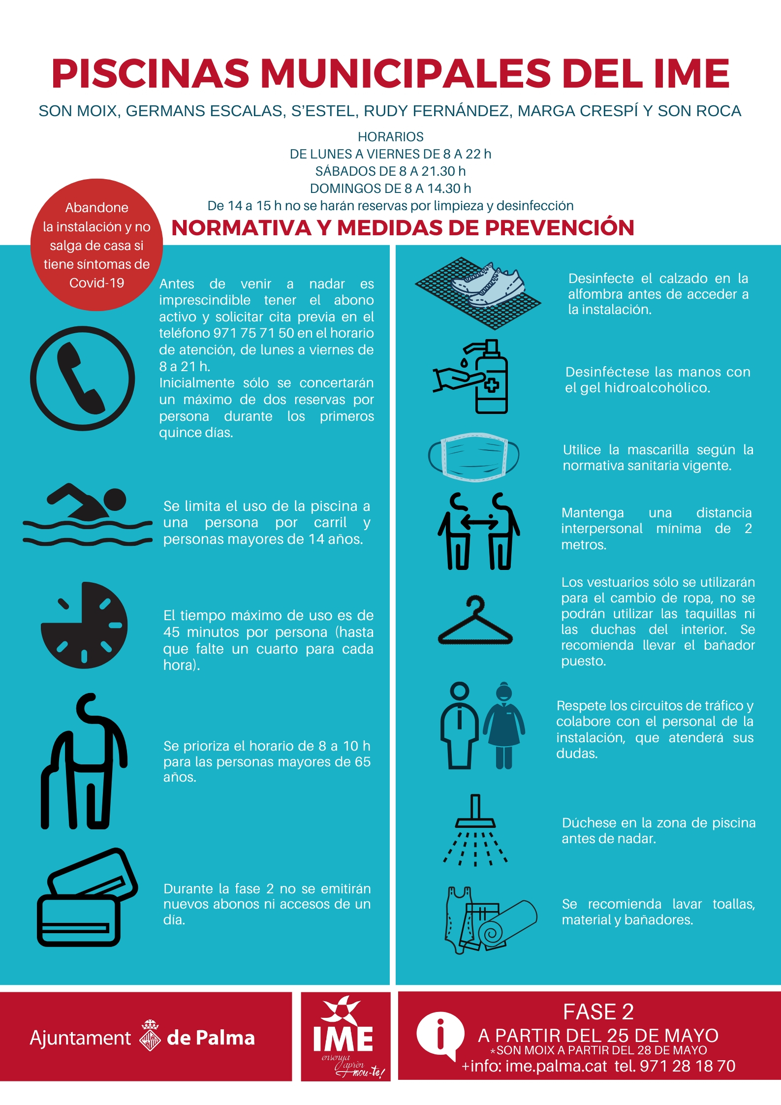 Infografía protocolo piscina FASE 2